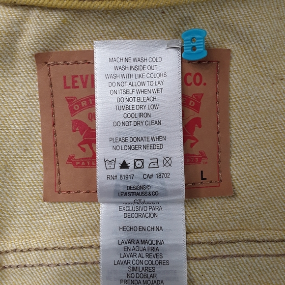 Levi's Mustard Yellow Denim Trucker Vest - Picture 5 of 5